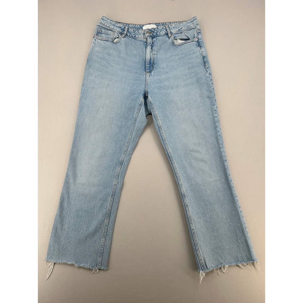 Dynamite Womens High Rise Straight Leg Light Wash Raw Hem Denim Jeans Size 31